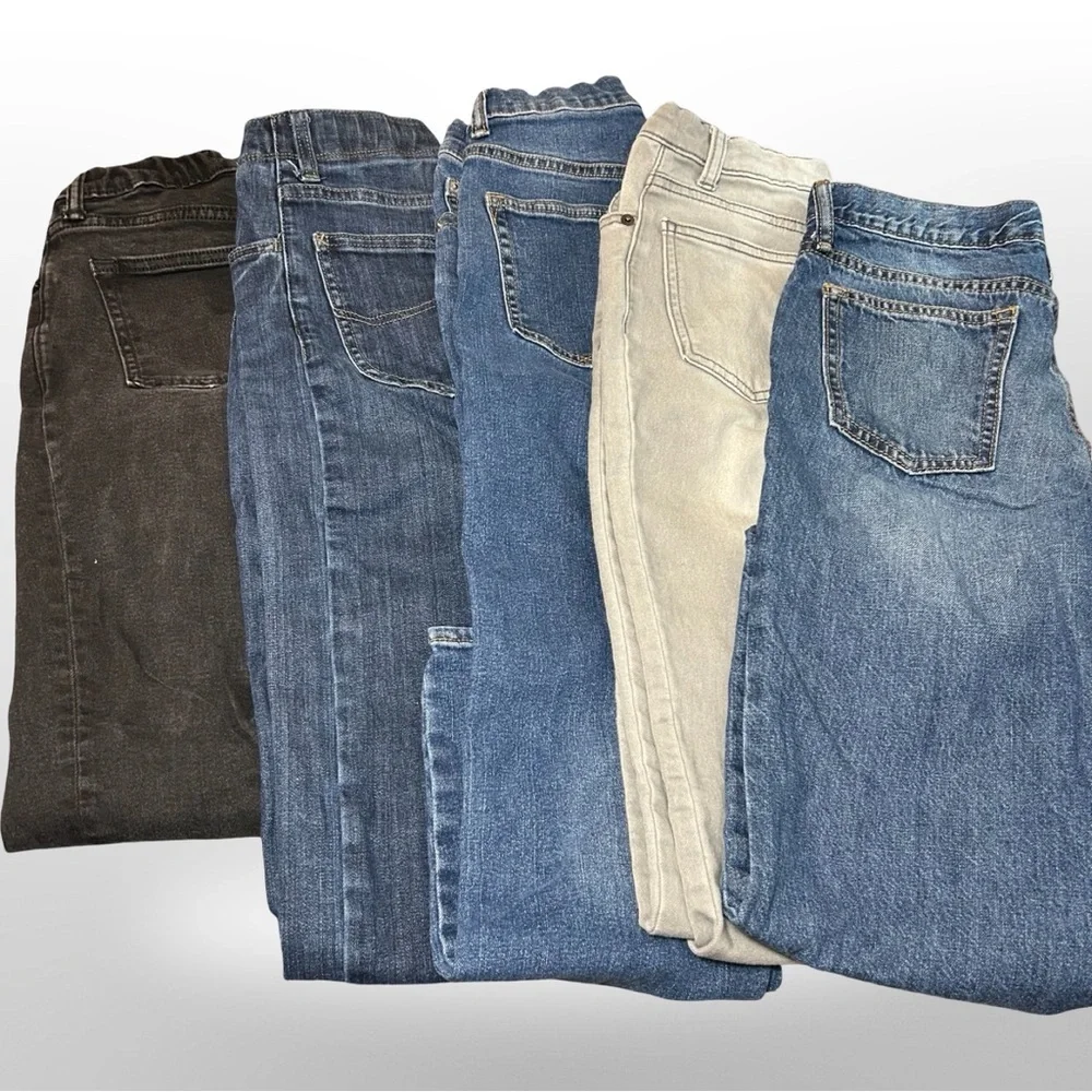 👖 Boys Size 12 Jean Bundle – 5 Pair Gap, Old Navy, Lee & More